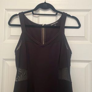 Express Mesh Cutout Black Dress